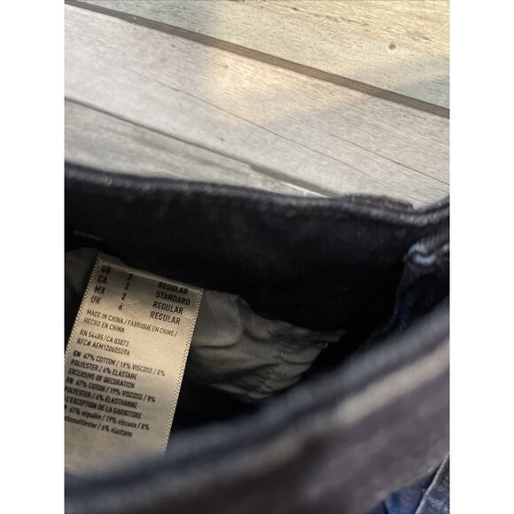 Women’s American eagle denim jeans distressed straight leg dark wash size 2 - Picture 8 of 10